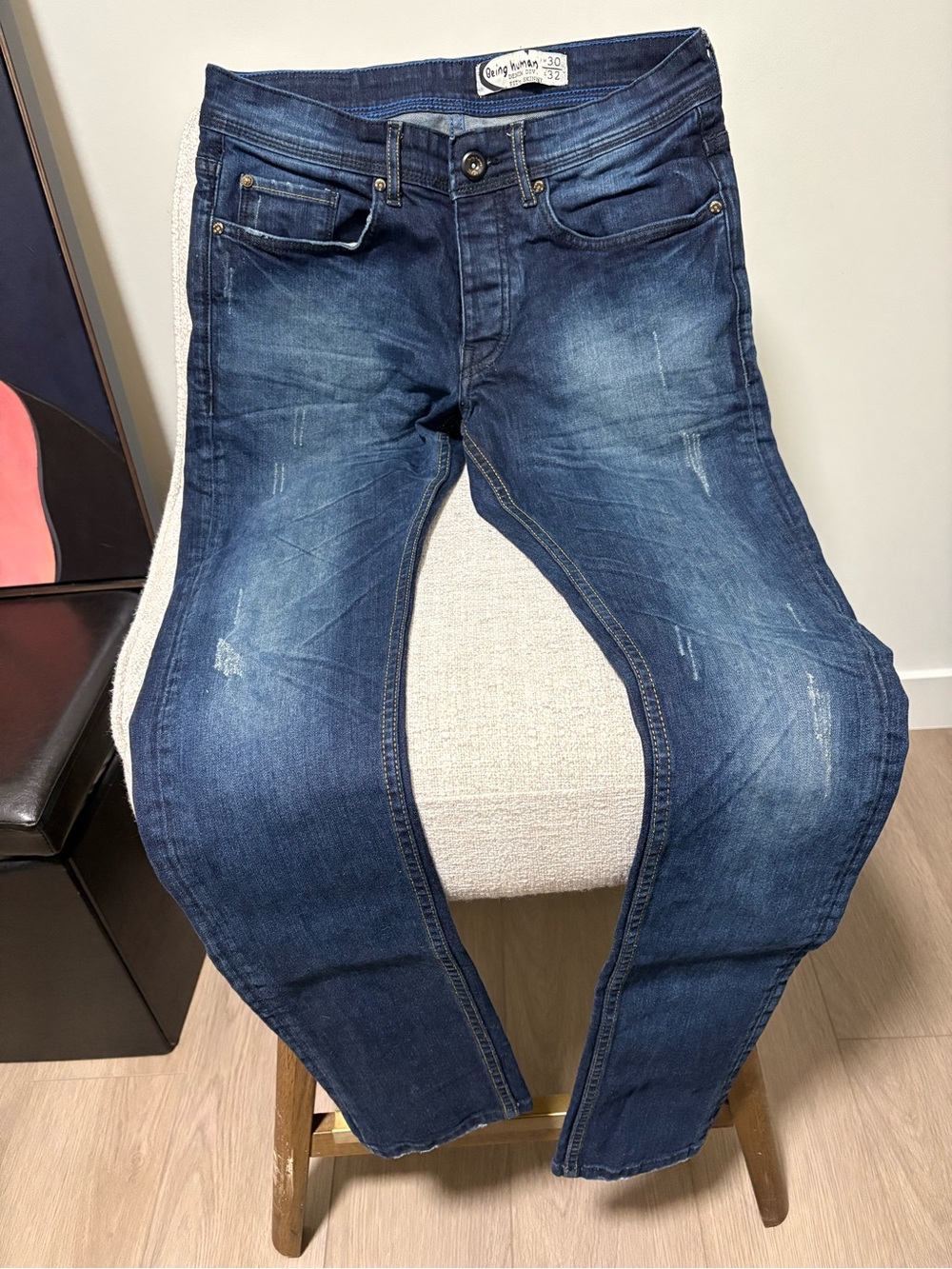 Slim Fit Dark Blue Skinny Jeans - Unbranded